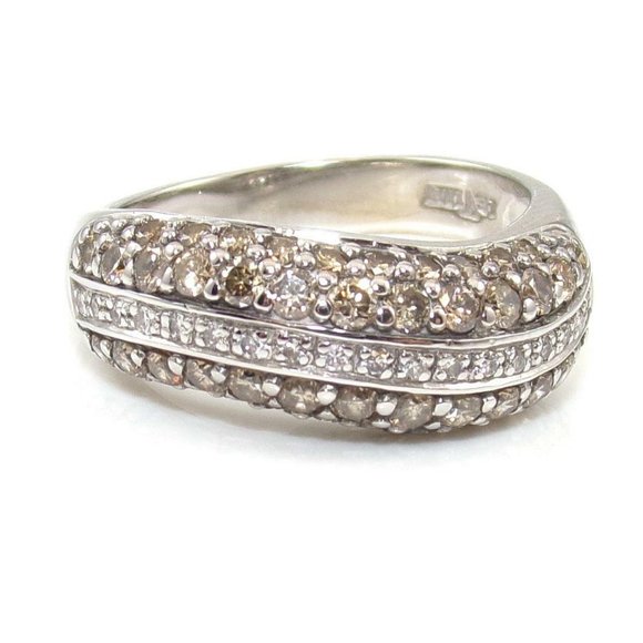 LeVian 14K Gold Chocolate Diamond Wavy Band Ring 7